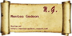 Mentes Gedeon névjegykártya
